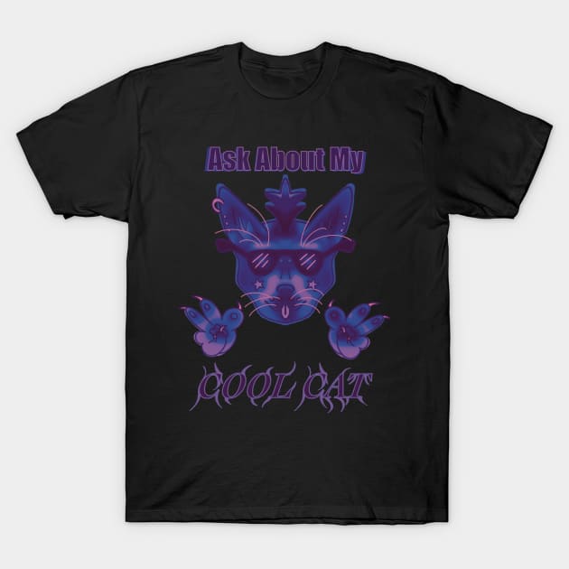 Purple Haze Ask About My Cool Cat T-Shirt by IgorAndMore